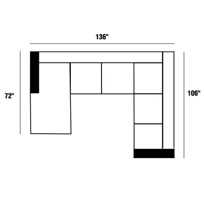 72 by 136 by 106
