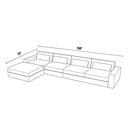 72"x150" – Lugano Floating chaise