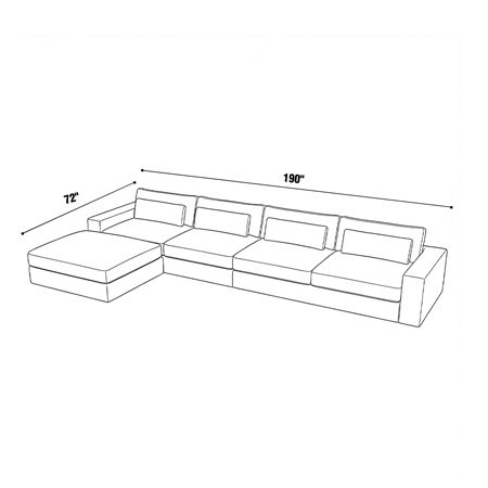 72"x190" – Lugano Floating chaise