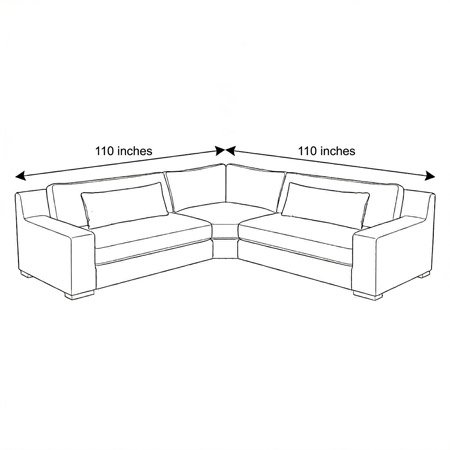 110"x110" - Modena High Back Pie Corner Sofa