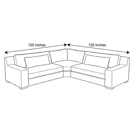 120"x120" - Modena High Back Pie Corner Sofa